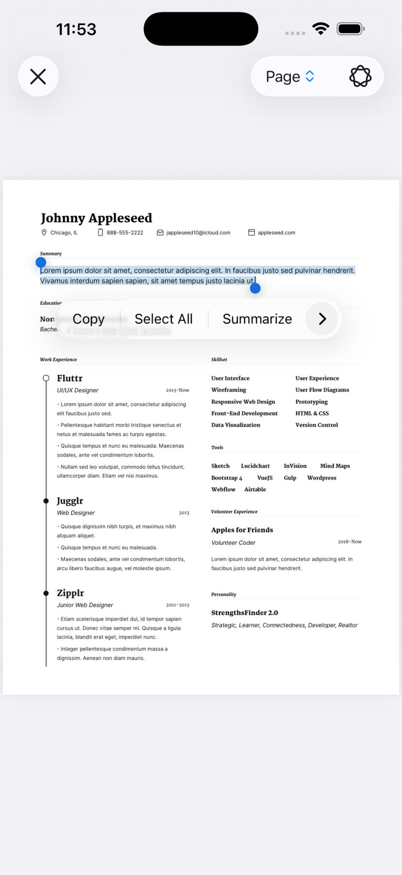 Text Selection Tool